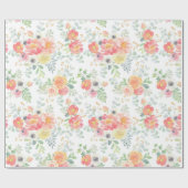 Hübscher PastellWatercolor mit Blumen Geschenkpapier (Flach)