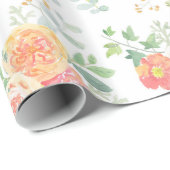 Hübscher PastellWatercolor mit Blumen Geschenkpapier (Rolleneckpunkt)