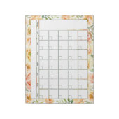Hübscher Peach floral Monthly Planer-Kalender Notizblock (Rotiert)