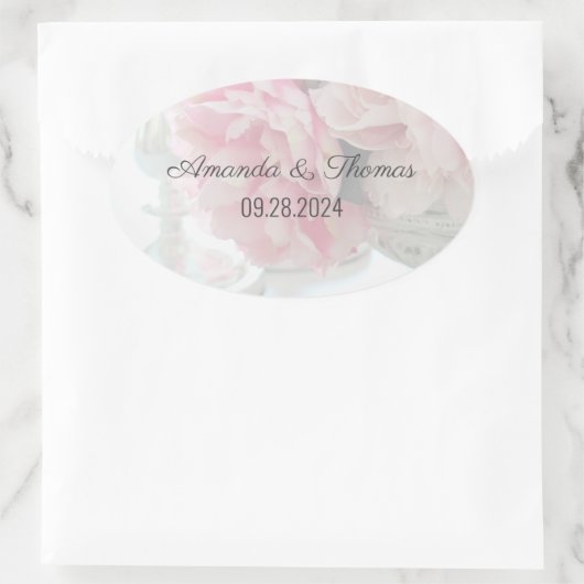 Hübscher Peony Wedger Sticker (Tasche)