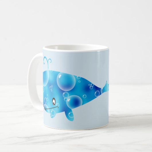 Hübscher personalisierter Blauwal Kaffeetasse (Vorderseite Links)