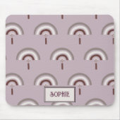 Hübscher Personalisierter Boho Regenbogen Silber P Mousepad (Vorne)