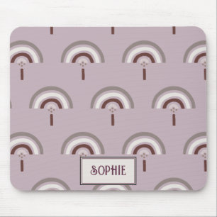 Hübscher Personalisierter Boho Regenbogen Silber P Mousepad