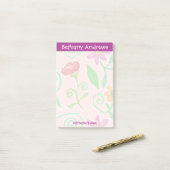 Hübscher Personalisierter, floraler Notepad Nachhi Post-it Klebezettel (Auf Schreibtisch)