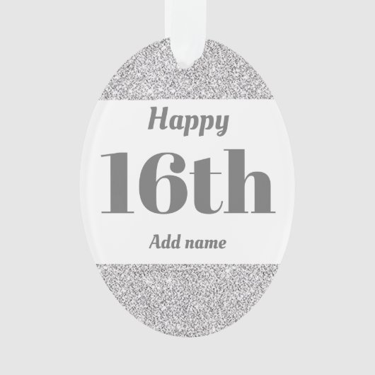 Hübscher personalisierter Geburtstagsgeschenk 16. Ornament (Vorderseite)