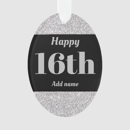 Hübscher personalisierter Geburtstagsgeschenk 16. Ornament (Vorderseite)