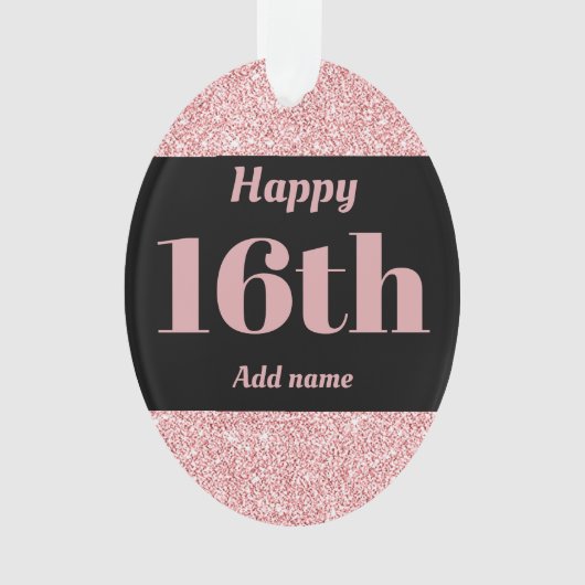 Hübscher personalisierter Geburtstagsgeschenk 16. Ornament (Vorderseite)