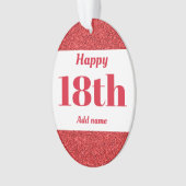 Hübscher personalisierter Geburtstagsgeschenk 18. Ornament (Vorderseite)