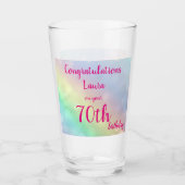 Hübscher personalisierter Glückwunsch 70. Geburtst Glas (Vorderseite)