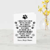 Hübscher Personalisierter Kampf für einen Bären fü Karte (Gelbe Blume)