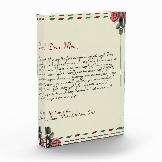 hübscher, Personalisierter Liebe-Brief handschrift Fotoblock (Links)