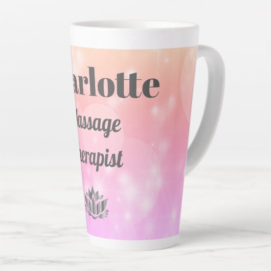 Hübscher personalisierter Massagetherapeut Latte T Milchtasse (Rechte Ecke)