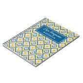 Hübscher Personalisierter Name Blaues ethnisches M Notizblock (Linke Seite)