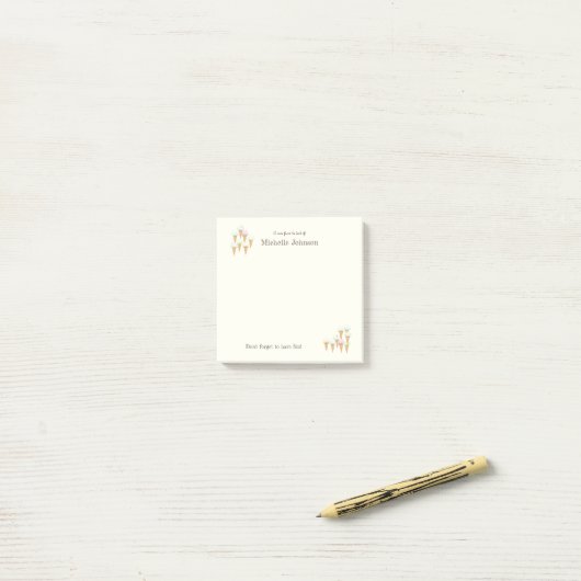 Hübscher Personalisierter Spaß Eiscreme Adhesive P Post-it Klebezettel (Auf Schreibtisch)