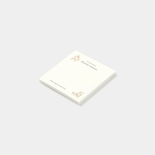 Hübscher Personalisierter Spaß Eiscreme Adhesive P Post-it Klebezettel (angewinkelt)