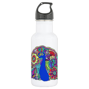 hübscher Pfau Edelstahlflasche