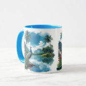 Hübscher Pfau im tropischen Paradies Tasse (Vorderseite Links)