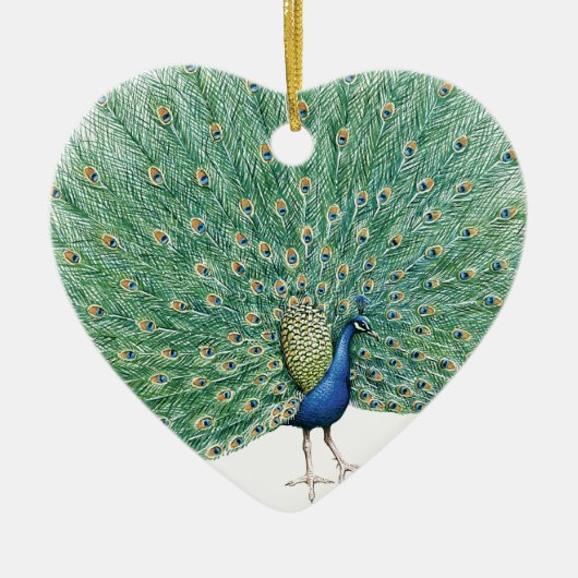 Hübscher Pfau Keramikornament (Vorne)