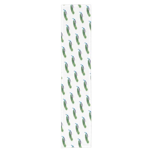 Hübscher Pfau Kurzer Tischläufer (Vorderseite)