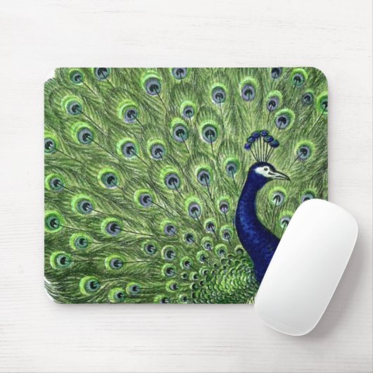 Hübscher Pfau Mousepad (Mit Mouse)