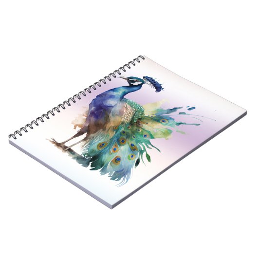 Hübscher Pfau Notizblock (Linke Seite)
