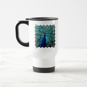 Hübscher Pfau-Plastikreise-Tasse Reisebecher