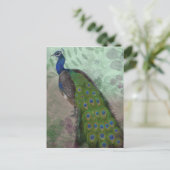 Hübscher Pfau Postkarte (Stehend Vorderseite)