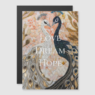 Hübscher Pfau Rosa Gold Weihnachten Magnetkarte