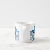 Hübscher Pfau und blaue Schmetterlinge Espressotasse (Rückseite)