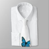 Hübscher Pfau und blaue Schmetterlinge Krawatte (Gebunden)