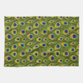 Hübscher Pfau versieht Muster mit Federn Handtuch (Horizontal)