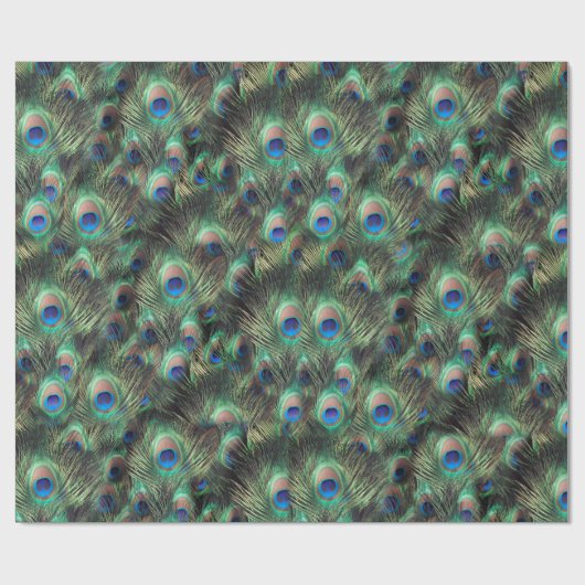 Hübscher Pfauenfederhalter Geschenkpapier (Flach)