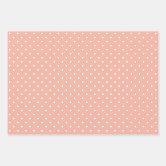 Hübscher Pfirsichweißer Verschluss Gemustert Geschenkpapier Set (Vorderseite 3)