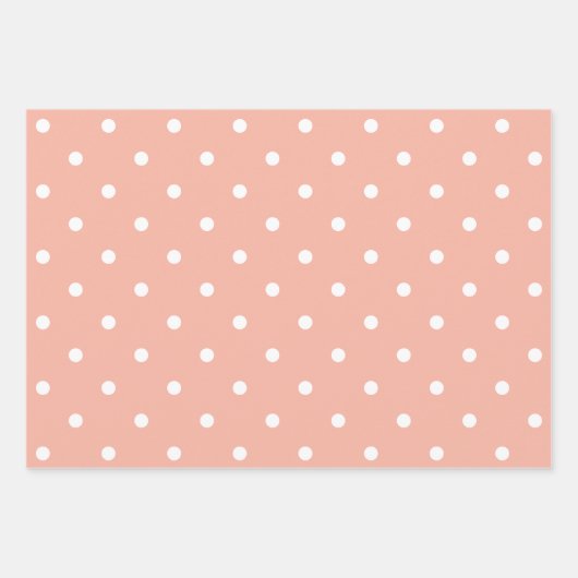 Hübscher Pfirsichweißer Verschluss Gemustert Geschenkpapier Set (Vorderseite)