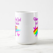 HÜBSCHER PINK, 80 JAHRE lang VON GOTT VERBLEST Kaffeetasse (Mittel)