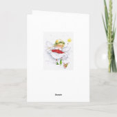 Hübscher Pink Angel & Snowflakes Weihnachtskarte Feiertagskarte (Rückseite)