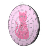 Hübscher Pink Baby Girl Cat Custom Vater to be Dartscheibe (Vorderseite rechts)