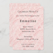 Hübscher Pink Blush Perlmuttgeburt Einladung (Vorne/Hinten)