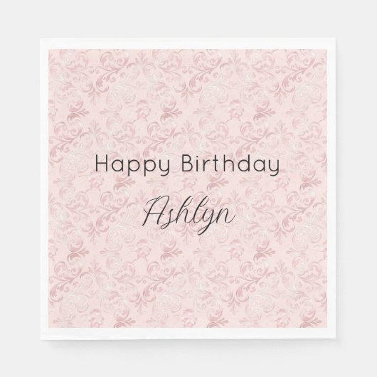 Hübscher Pink Blush Perlmuttgeburt Serviette (Vorderseite)