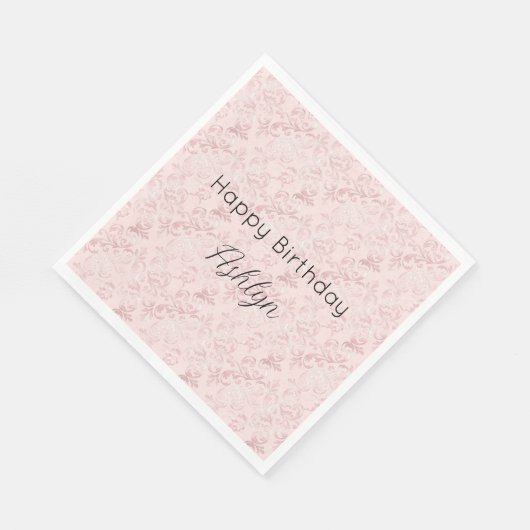 Hübscher Pink Blush Perlmuttgeburt Serviette (Ecke)