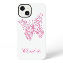 Hübscher Pink Butterfly iPhone Case