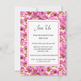Hübscher Pink Daisies Muttertag Brunch Einladung