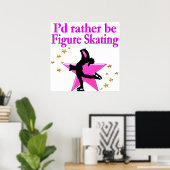 HÜBSCHER PINK FIGURE SKATER POSTER (Heimbüro)