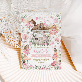 Hübscher Pink Forest Fairy Garden Girl Birthday Einladung