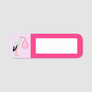 Hübscher Pink-Girl-Storch Namensschild