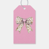 Hübscher Pink Heart Leopard Girly Bow Geburtstag Geschenkanhänger (Rückseite)