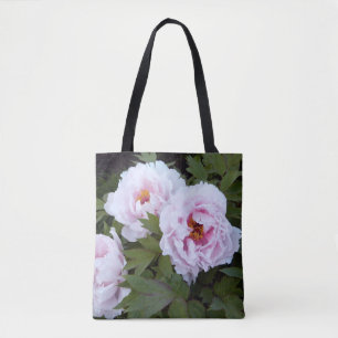 Hübscher Pink Peony Printed Tote Bag Tasche