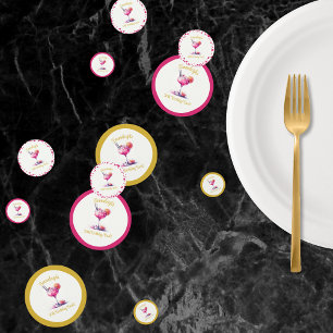 Hübscher Pink Themed Cocktail Geburtstag Konfetti