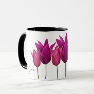 Hübscher Pink Tulpe floral Tasse