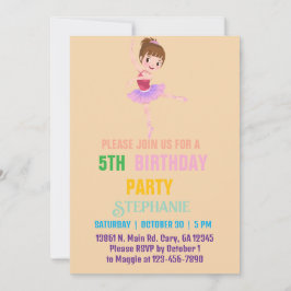 Hübscher Pink & White Ballerina Girl Junge Geburts Einladung